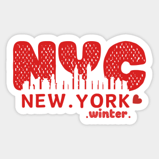 I love winter in new york Sticker